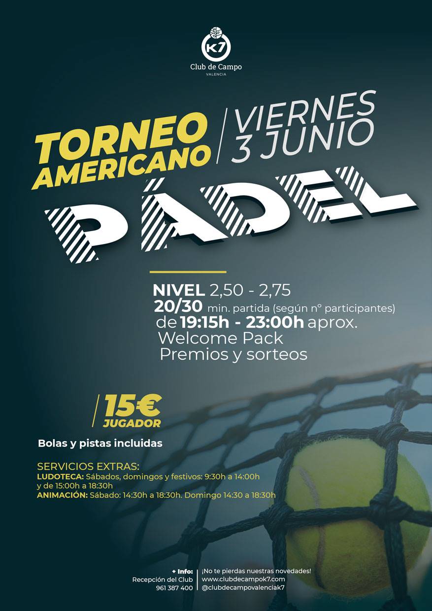 Torneo americano de pádel en Valencia Club de Campo K7
